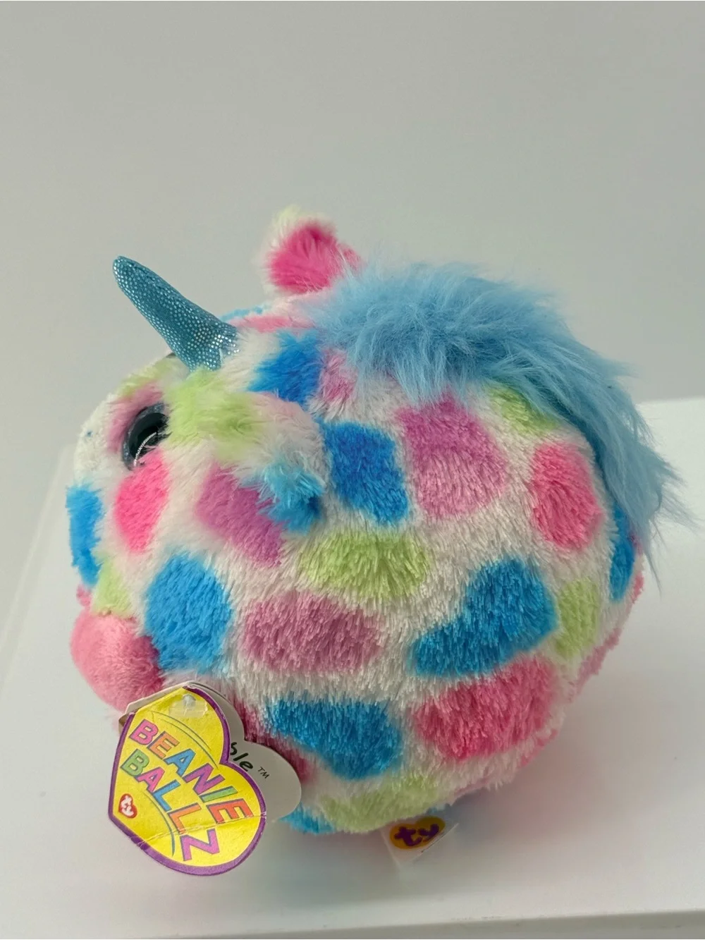 Able Beanie Ballz Plush Unicorn - Pink Blue Green